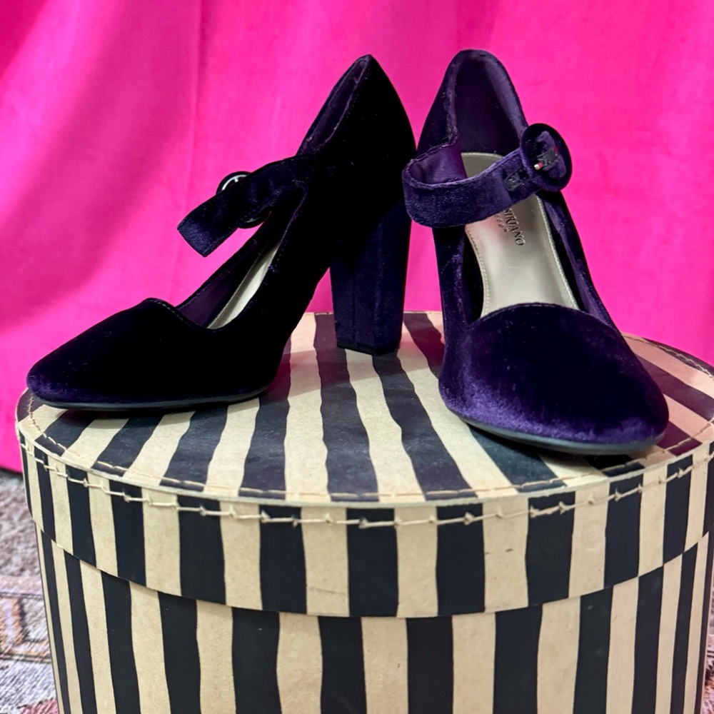 Christian Siriano Purple Velvet Heels